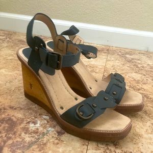 FRYE Wooden Wedge Sandal